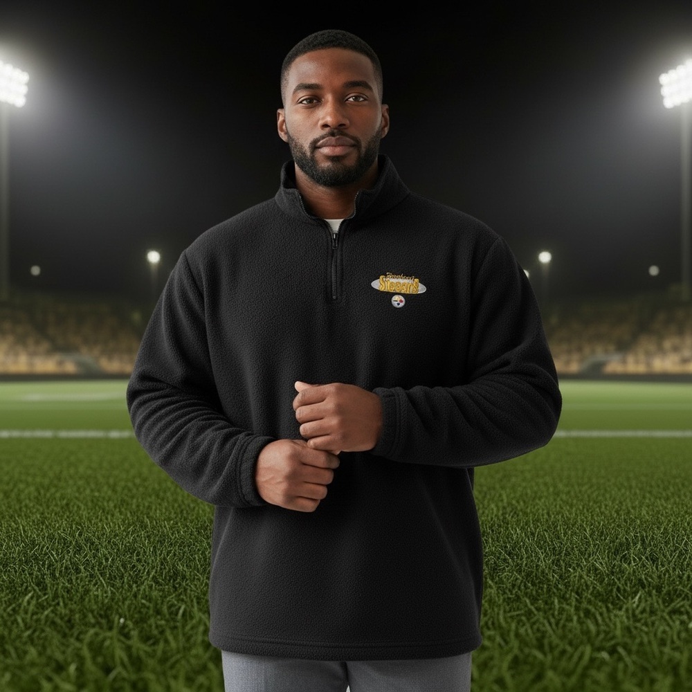 Pittsburgh Steelers Quarter Zip Fleece Pullover Men’s XXL Team Apparel